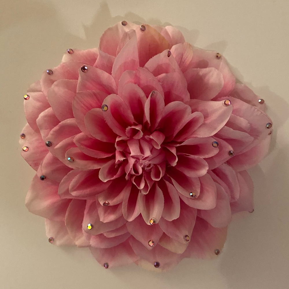 Pink Silk Flower pin or ponytail holder gorgeous!